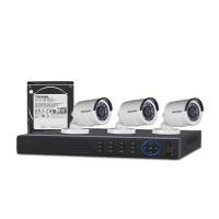 

                                    HIKVISION 3 unit 1080P night vision security cc camera Package